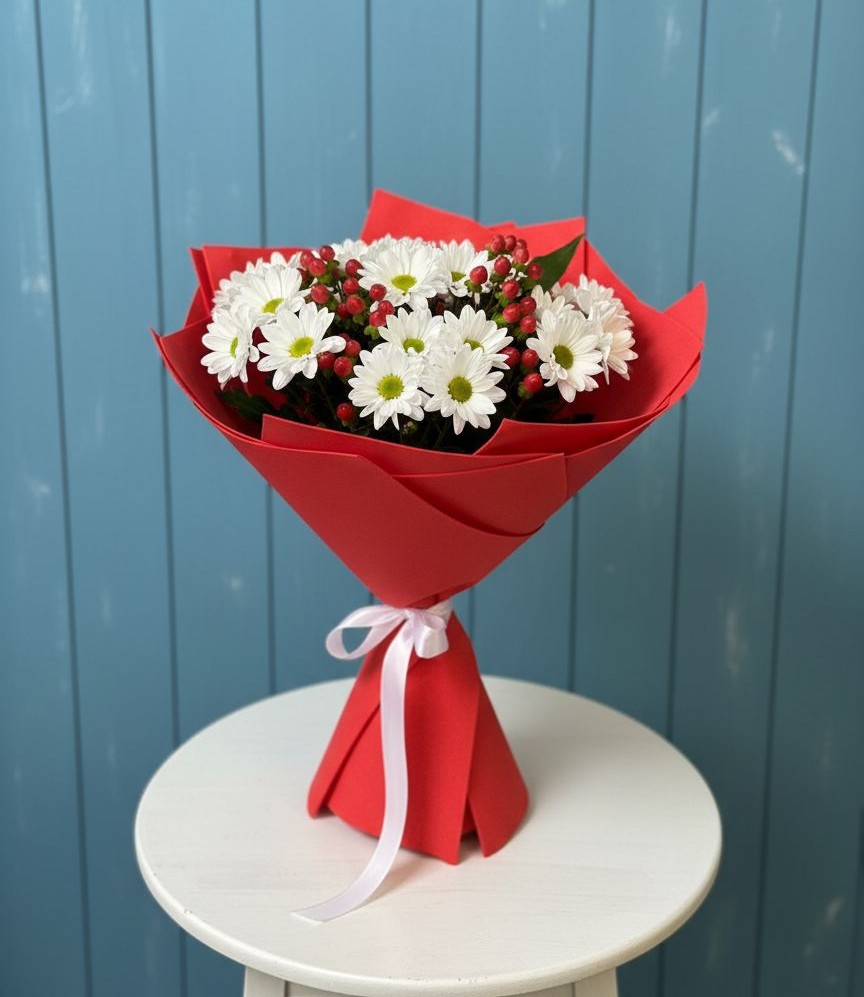 Букет цветов из: Хризантемы в Большой Речке