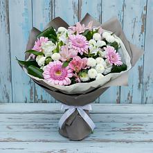 Букет цветов из:  Герберы, Альстромерии и Хризантемы #REPLACE_PRED# Большой Речке