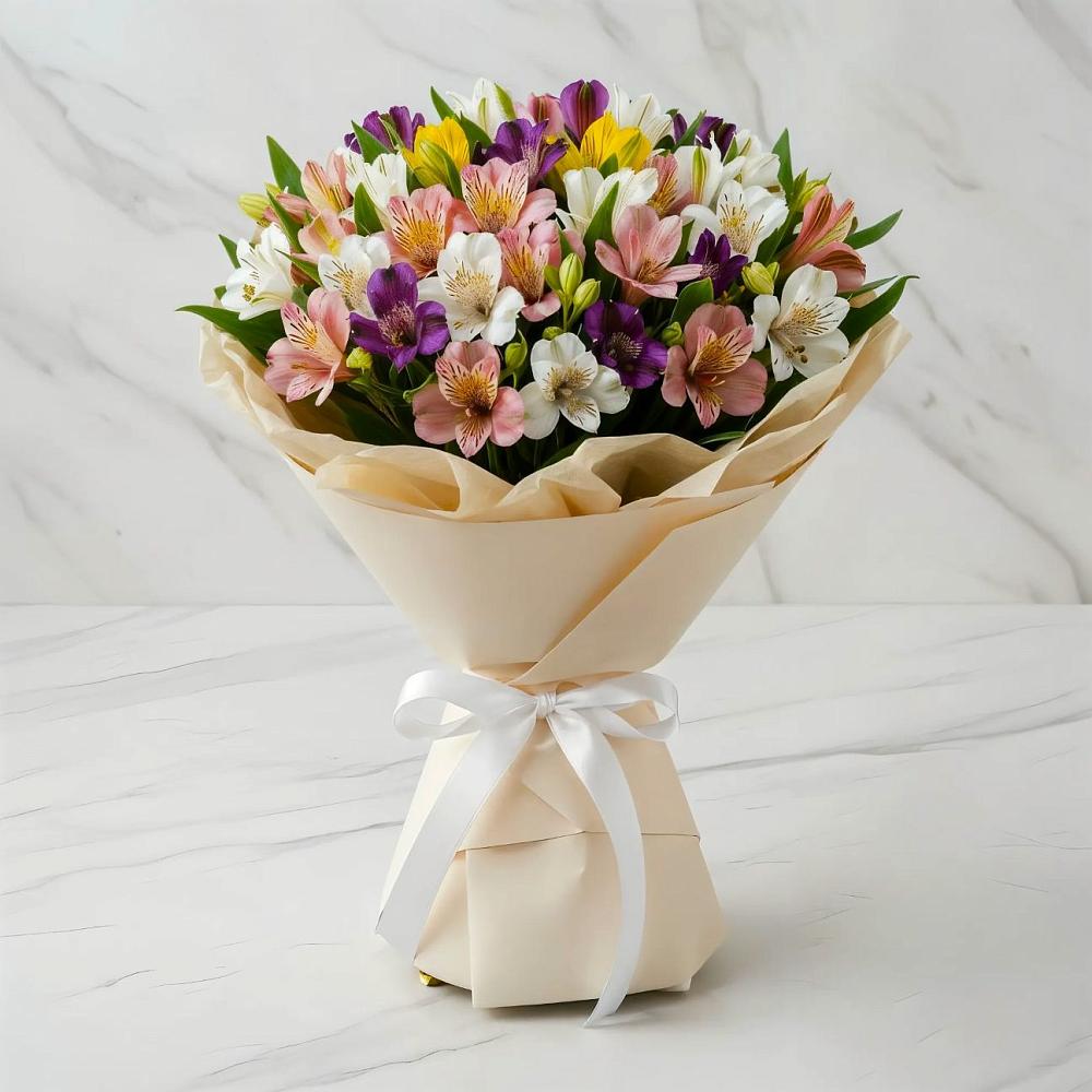 Букет цветов из: Альстромерии в Большой Речке