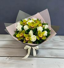 Букет цветов из:  Орхидеи и Розы в Большой Речке