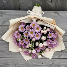 Букет цветов из:  Розы и Хризантемы в Большой Речке