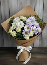Букет цветов из:  Хризантемы и Розы в Большой Речке