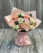 Букет цветов из:  Гвоздики, Розы и Хризантемы в Большой Речке