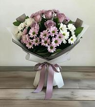 Букет цветов из:  Хризантемы и Розы #REPLACE_PRED# Большой Речке