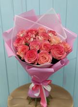 Букет 15 Розовых роз Равель в Большой Речке