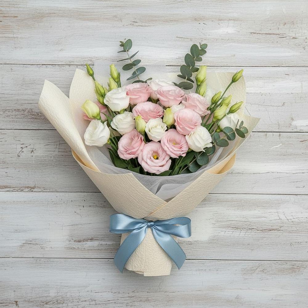 Букет цветов из: Лизиантусы в Большой Речке